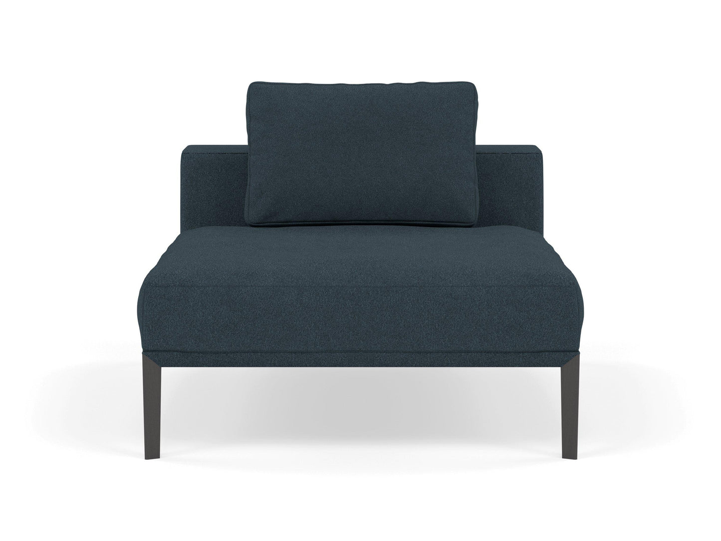 Modern Armchair 1 Seater Sofa without armrests in Denim Blue Fabric-Wenge Oak-Distinct Designs (London) Ltd