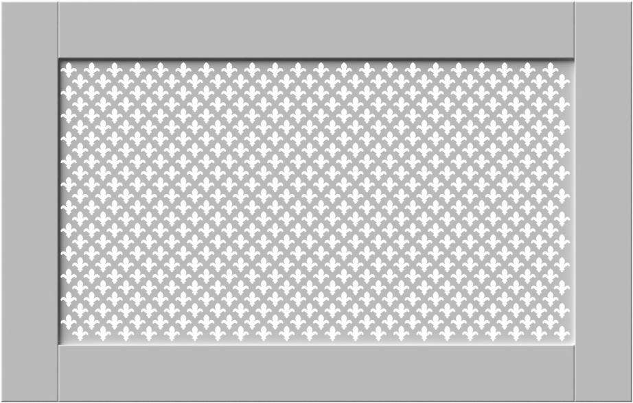 Traditional White Radiator Heater Covers with Classic Fleur de Lis decorative grille frame inset-70x110cm-Distinct Designs (London) Ltd
