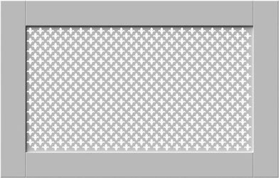 Traditional White Radiator Heater Covers with Classic Fleur de Lis decorative grille frame inset-70x110cm-Distinct Designs (London) Ltd