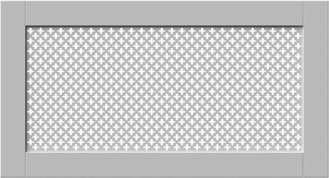 Traditional White Radiator Heater Covers with Classic Fleur de Lis decorative grille frame inset-70x130cm-Distinct Designs (London) Ltd