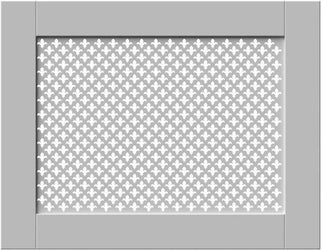 Traditional White Radiator Heater Covers with Classic Fleur de Lis decorative grille frame inset-Distinct Designs (London) Ltd