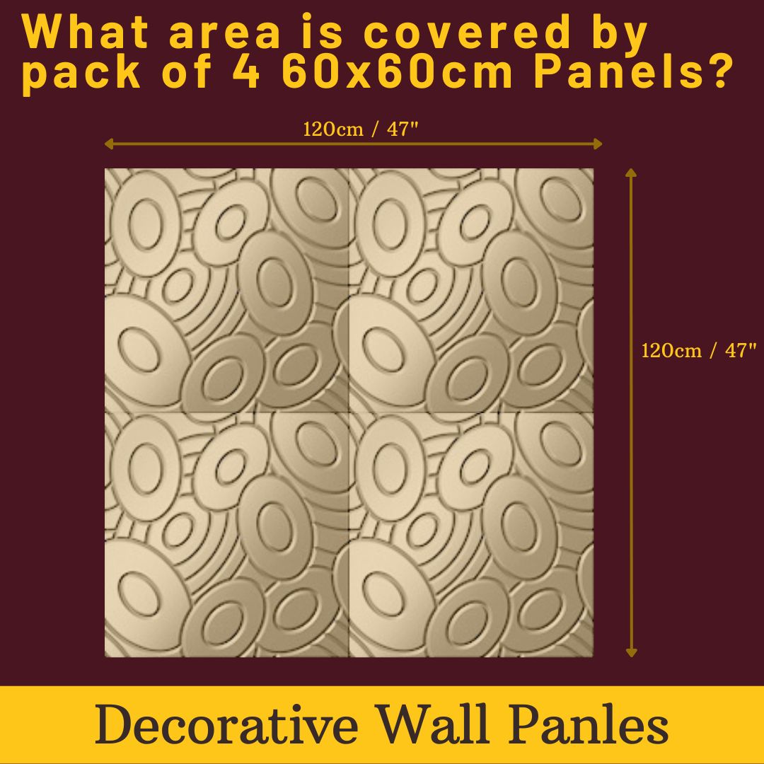 Decorative 3D Textured Feature Wall Panels in Gold Finish Sophisticated Elliptical GALAXY Design-Distinct Designs (London) Ltd