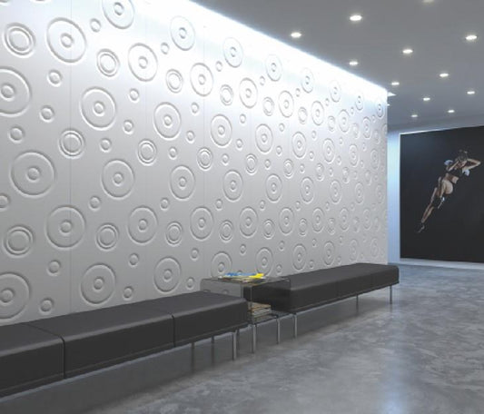 Decorative 3D Textured Feature Wall Panels with Modern Oversized DROP Design-White-4 x 60x60cm / 23x23"-Distinct Designs (London) Ltd