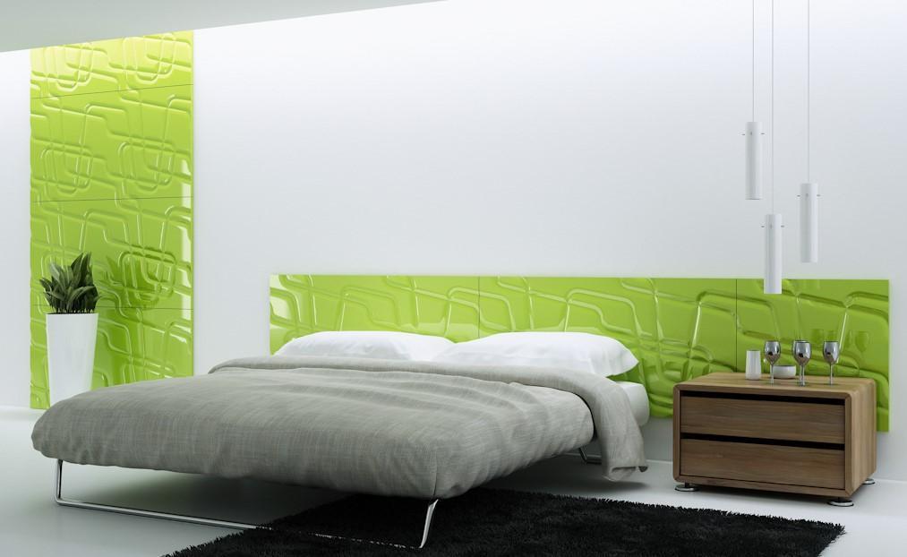 Decorative 3D Textured Feature Wall Panels with Contemporary Intriguing MAZE Design-LimeGreen-4 x 60x60cm / 23x23"-Distinct Designs (London) Ltd