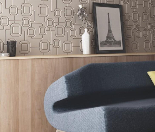 Decorative 3D Textured Feature Wall Panels with Geometric SATURN Design-LightGray-4 x 60x60cm / 23x23"-Distinct Designs (London) Ltd