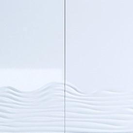 Decorative 3D Textured Feature Wall Panels with Nautical Coastal WAVE Design-White Gloss-4 x 60x60cm / 23x23"-Distinct Designs (London) Ltd