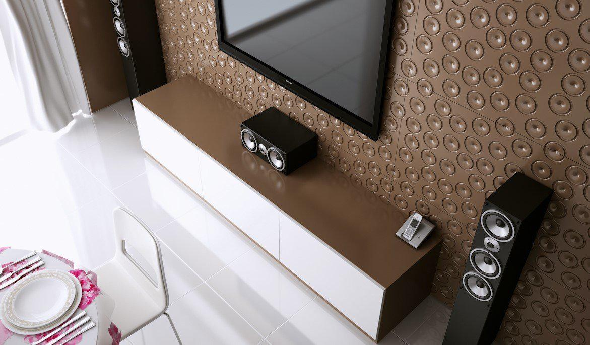 Decorative 3D Textured Feature Wall Panels with Ultramodern MOON Design-Brown-4 x 60x60cm / 23x23"-Distinct Designs (London) Ltd