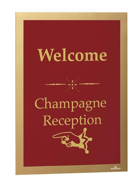 Versatile two-part A4 Display Frame with Self-Adhesive back and Magnetic flip-up front pack of 2-Gold-Distinct Designs (London) Ltd