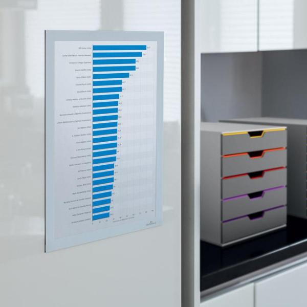 Versatile two-part A4 Display Frame with Self-Adhesive back and Magnetic flip-up front pack of 2-White-Distinct Designs (London) Ltd