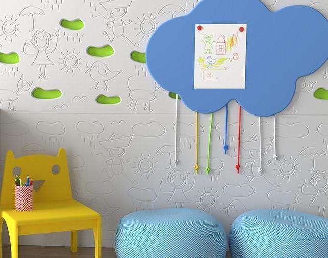 Kids CLOUDS design decorative board wall panel for Children’s Bedroom Nursery Playroom-80cm-Blue-Distinct Designs (London) Ltd