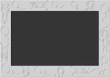 Kids Magnetic Blackboard chalkboard with BALLOONS frame design for Children’s Bedroom Playroom-70x100cm-FloralWhite-Distinct Designs (London) Ltd