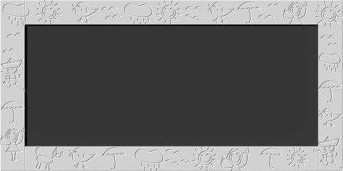 Kids Magnetic Blackboard chalkboard with CLOUDS frame design for Children’s Bedroom Playroom-70x140cm-FloralWhite-Distinct Designs (London) Ltd