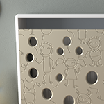Children Radiator Cabinet Cover with Funky CLOUDS design for Kids Bedroom Nursery Playroom-Tan-88x90cm-Distinct Designs (London) Ltd