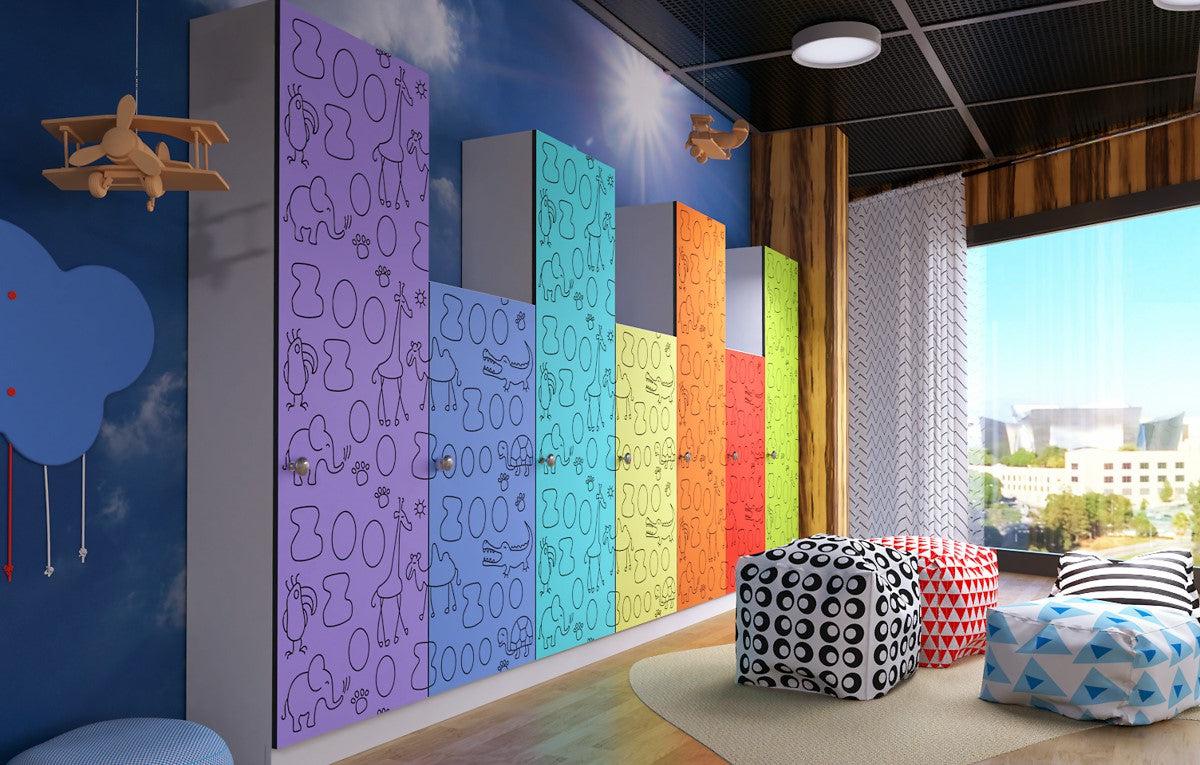Children Radiator Cabinet Cover with Funky CLOUDS design for Kids Bedroom Nursery Playroom-Distinct Designs (London) Ltd