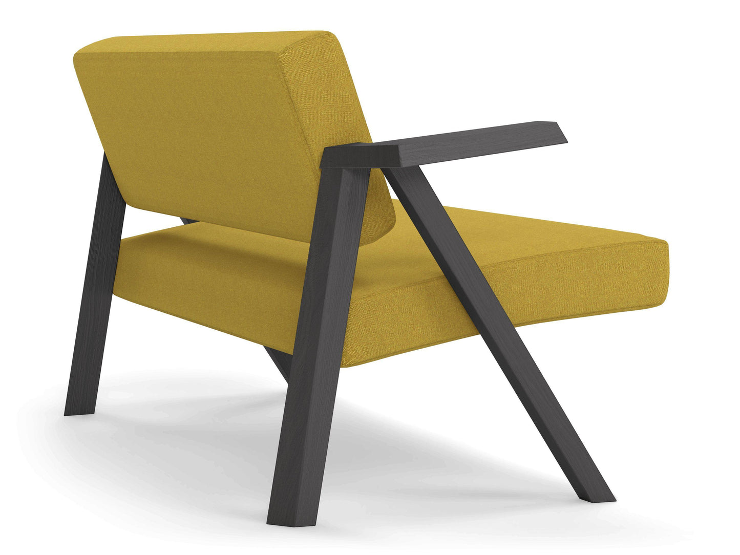 Classic Mid-century Design 2 Seater Sofa Armchair in Mustard Yellow Fabric-Distinct Designs (London) Ltd
