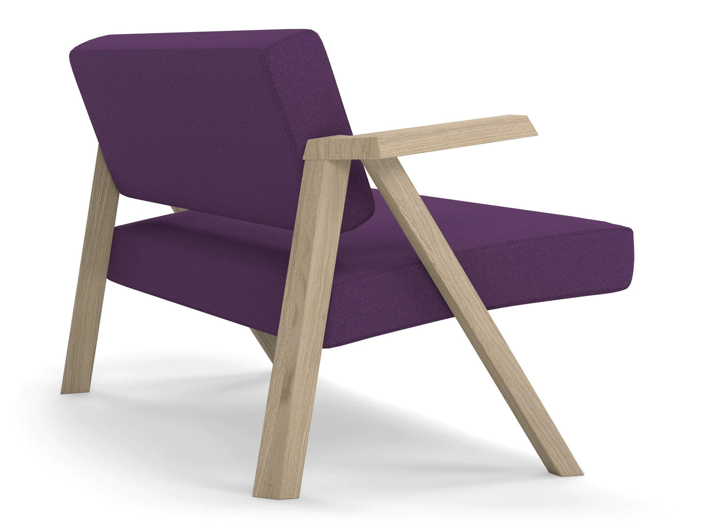 Classic Mid-century Design 2 Seater Sofa Armchair in Deep Purple Fabric-Distinct Designs (London) Ltd