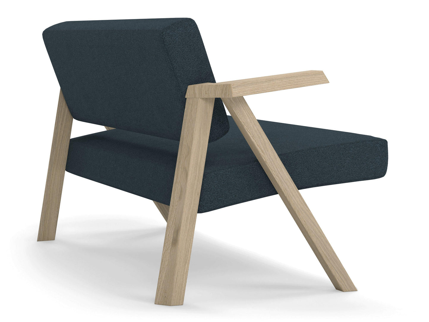 Classic Mid-century Design 2 Seater Sofa Armchair in Denim Blue Fabric-Distinct Designs (London) Ltd