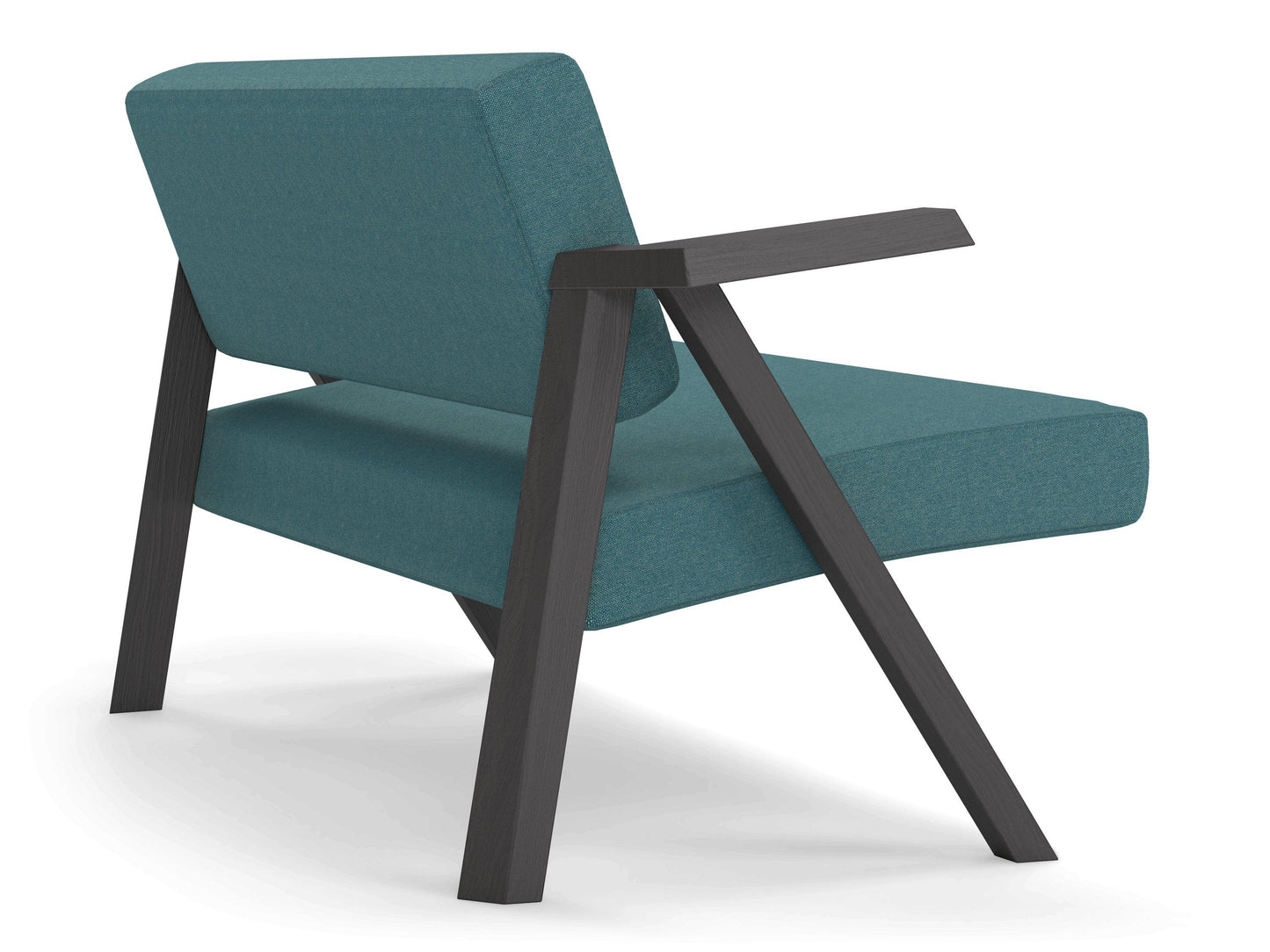 Classic Mid-century Design 2 Seater Sofa Armchair in Teal Blue Fabric-Distinct Designs (London) Ltd