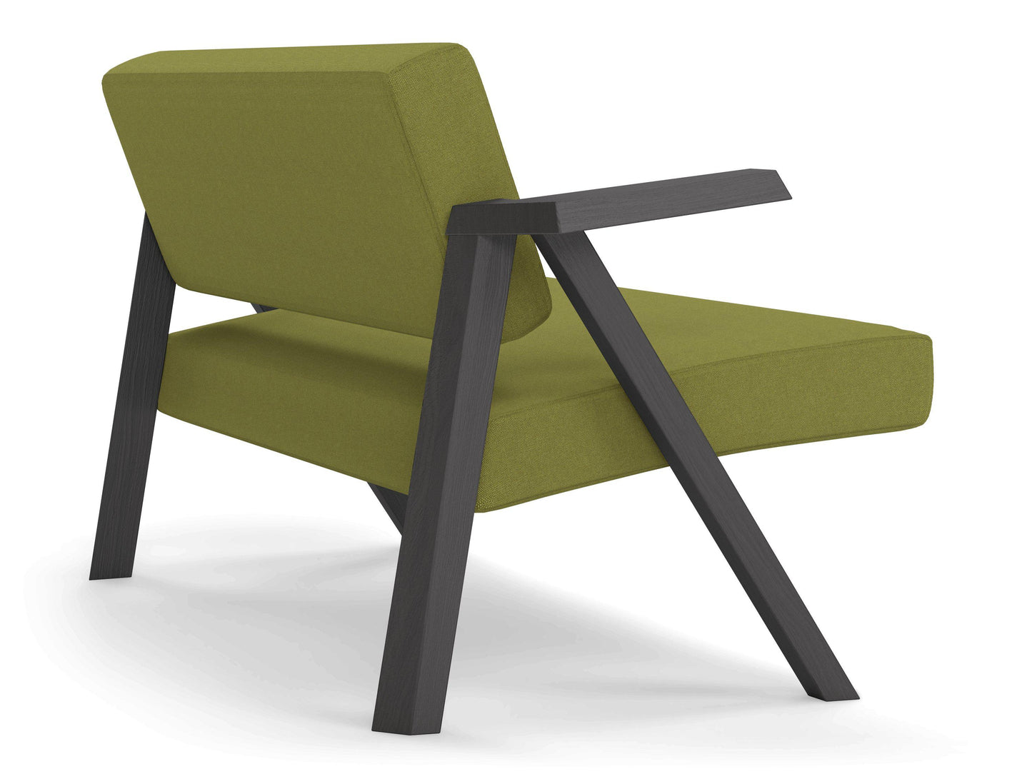 Classic Mid-century Design 2 Seater Sofa Armchair in Lime Green Fabric-Distinct Designs (London) Ltd