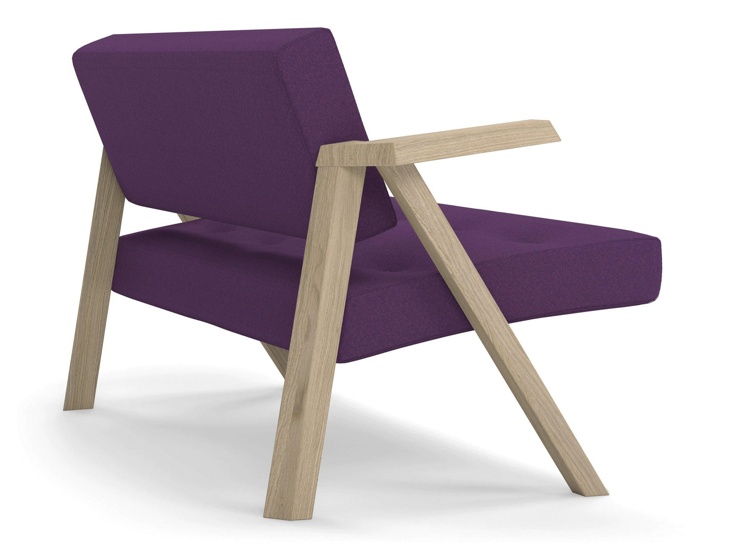 Classic Mid-century Design 2 Seater Sofa Armchair with Buttons in Deep Purple Fabric-Distinct Designs (London) Ltd