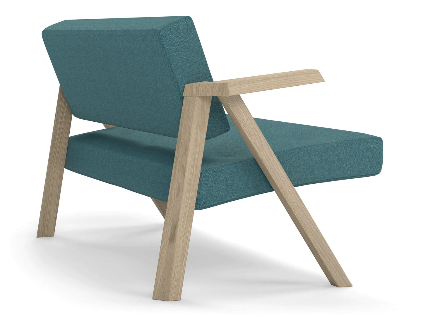 Classic Mid-century Design 2 Seater Sofa Armchair with Buttons in Teal Blue Fabric-Distinct Designs (London) Ltd