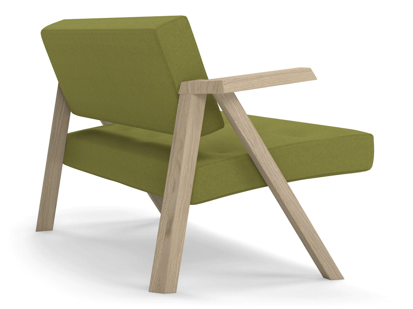 Classic Mid-century Design 2 Seater Sofa Armchair with Buttons in Lime Green Fabric-Distinct Designs (London) Ltd