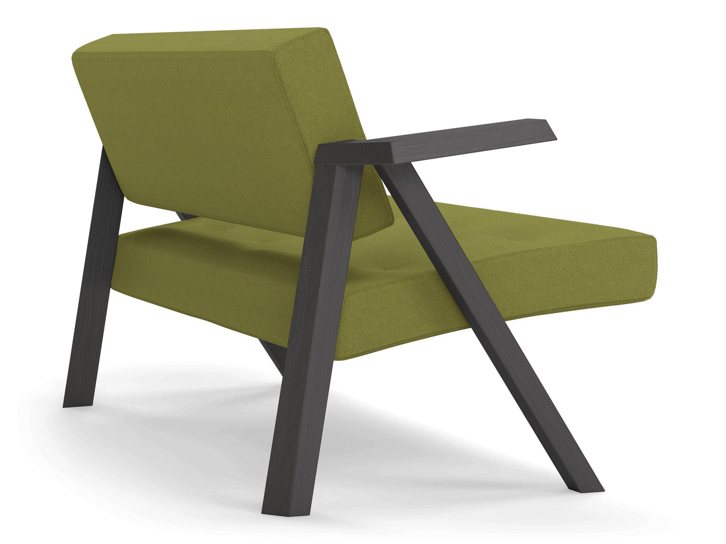 Classic Mid-century Design 2 Seater Sofa Armchair with Buttons in Lime Green Fabric-Distinct Designs (London) Ltd