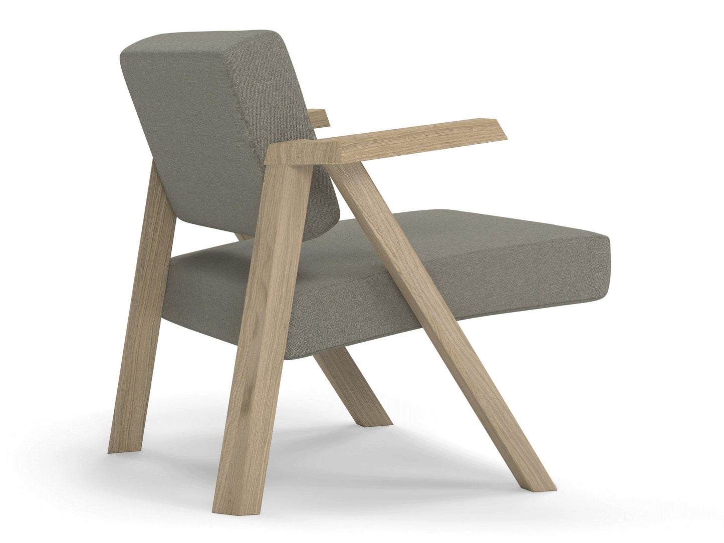 Classic Mid-century Design Armchair in Silver Grey Fabric-Distinct Designs (London) Ltd