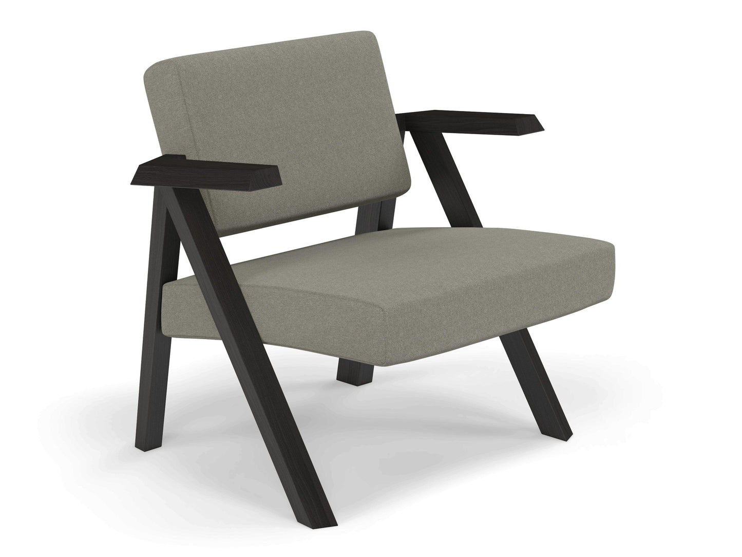 Classic Mid-century Design Armchair in Silver Grey Fabric-Distinct Designs (London) Ltd