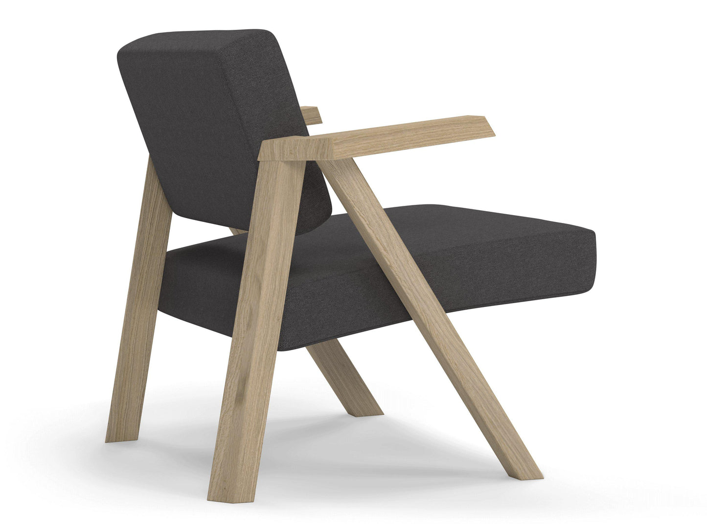 Classic Mid-century Design Armchair in Slate Grey Fabric-Distinct Designs (London) Ltd