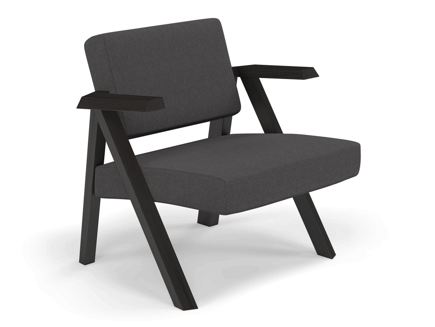 Classic Mid-century Design Armchair in Slate Grey Fabric-Distinct Designs (London) Ltd