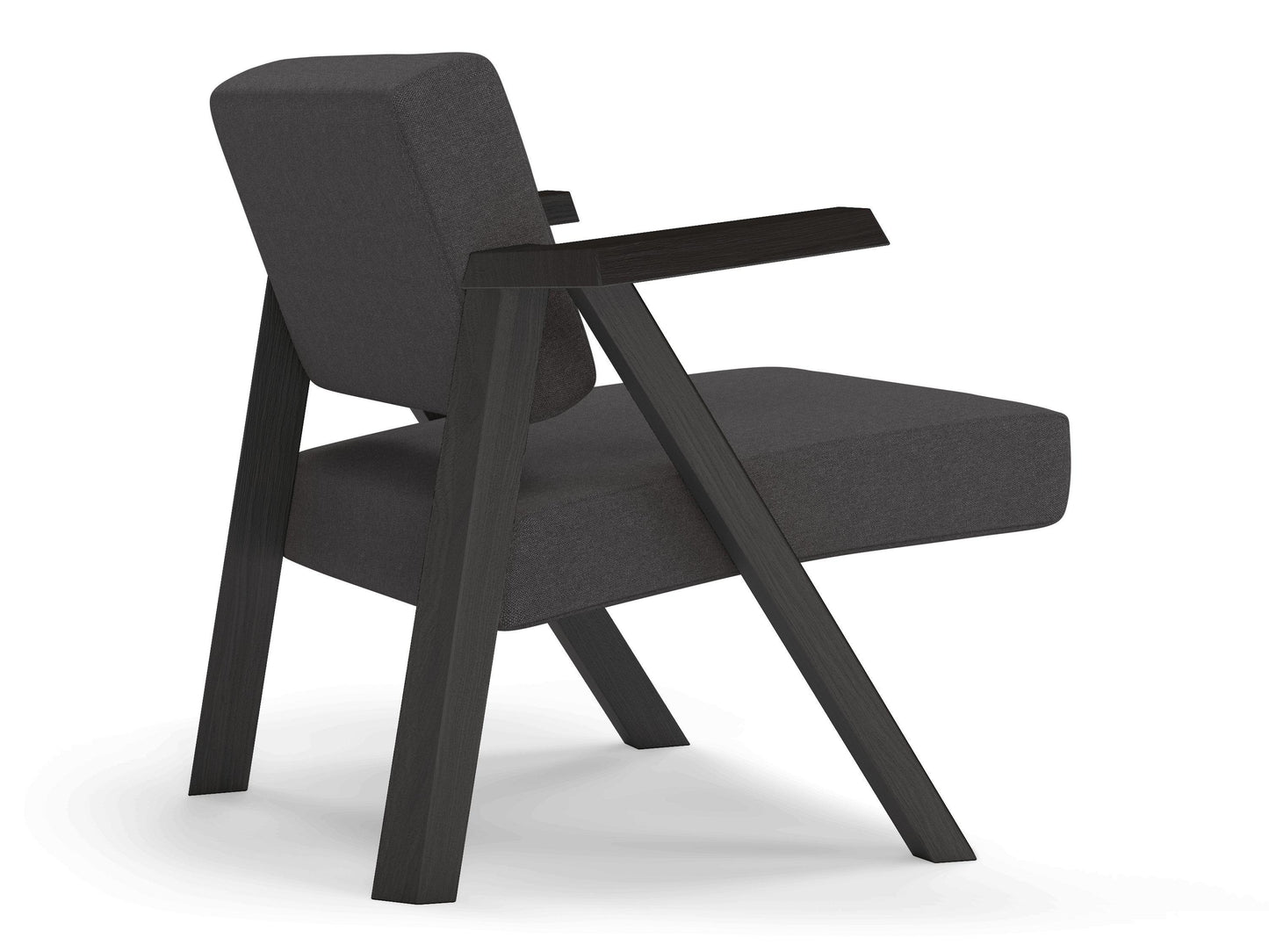Classic Mid-century Design Armchair in Slate Grey Fabric-Distinct Designs (London) Ltd