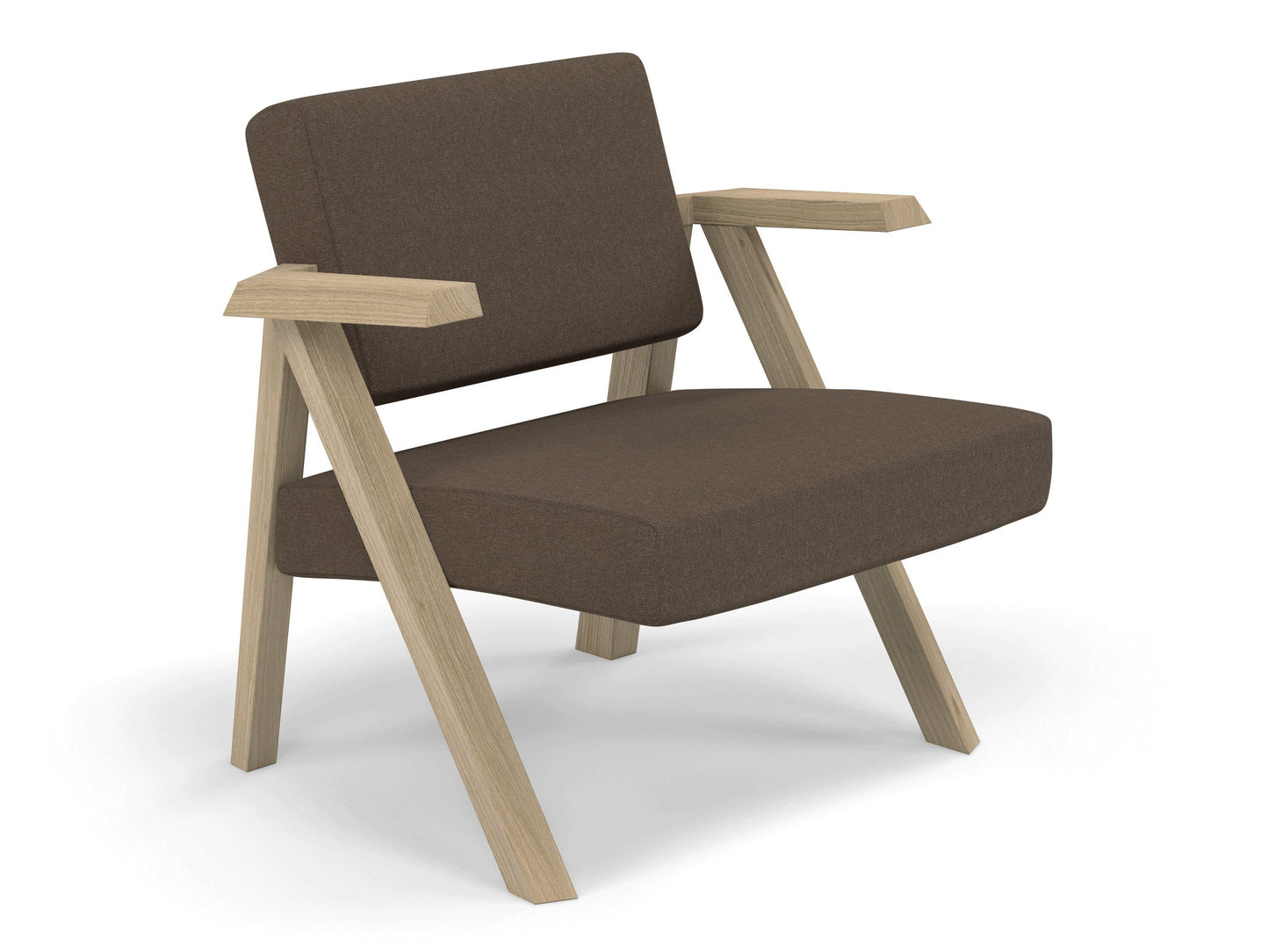 Classic Mid-century Design Armchair in Coffee Brown Fabric-Distinct Designs (London) Ltd
