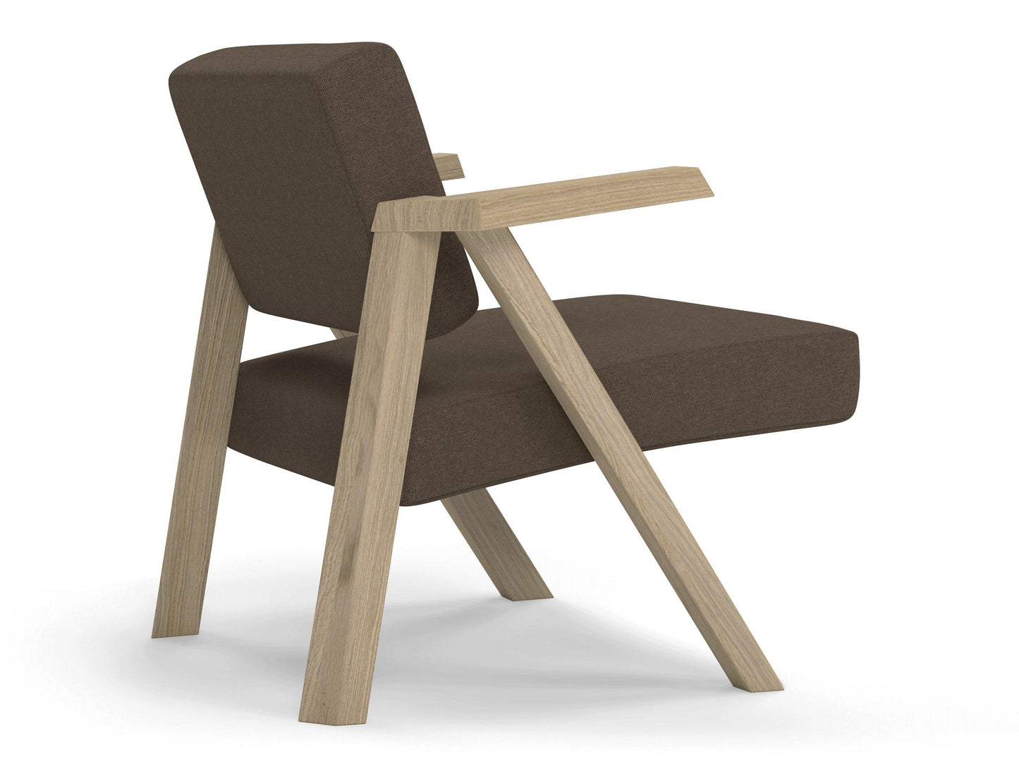 Classic Mid-century Design Armchair in Coffee Brown Fabric-Distinct Designs (London) Ltd