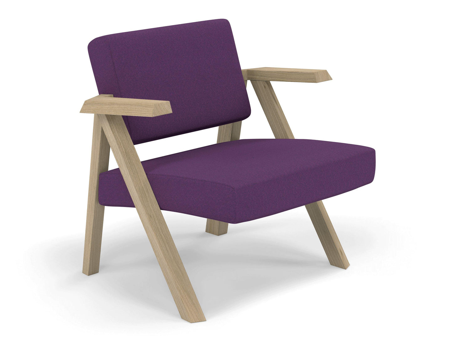 Classic Mid-century Design Armchair in Deep Purple Fabric-Distinct Designs (London) Ltd