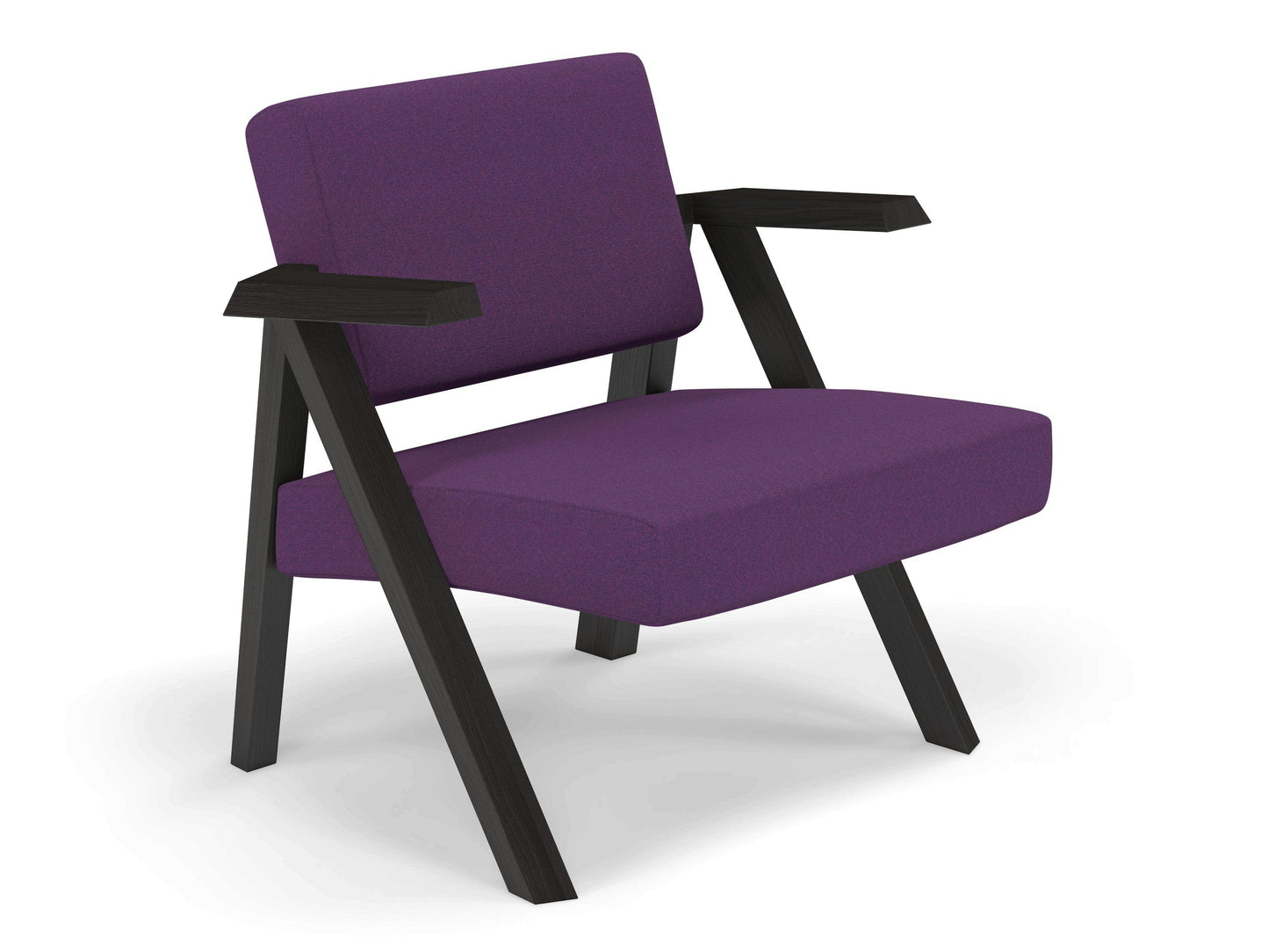 Classic Mid-century Design Armchair in Deep Purple Fabric-Distinct Designs (London) Ltd