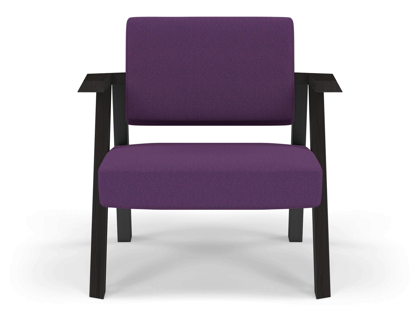 Classic Mid-century Design Armchair in Deep Purple Fabric-Wenge Oak-Distinct Designs (London) Ltd