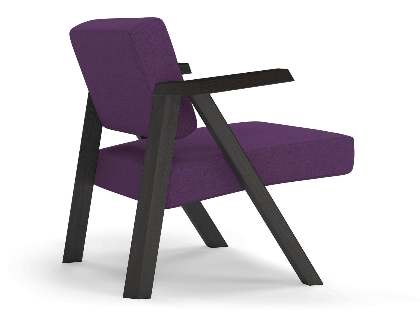 Classic Mid-century Design Armchair in Deep Purple Fabric-Distinct Designs (London) Ltd