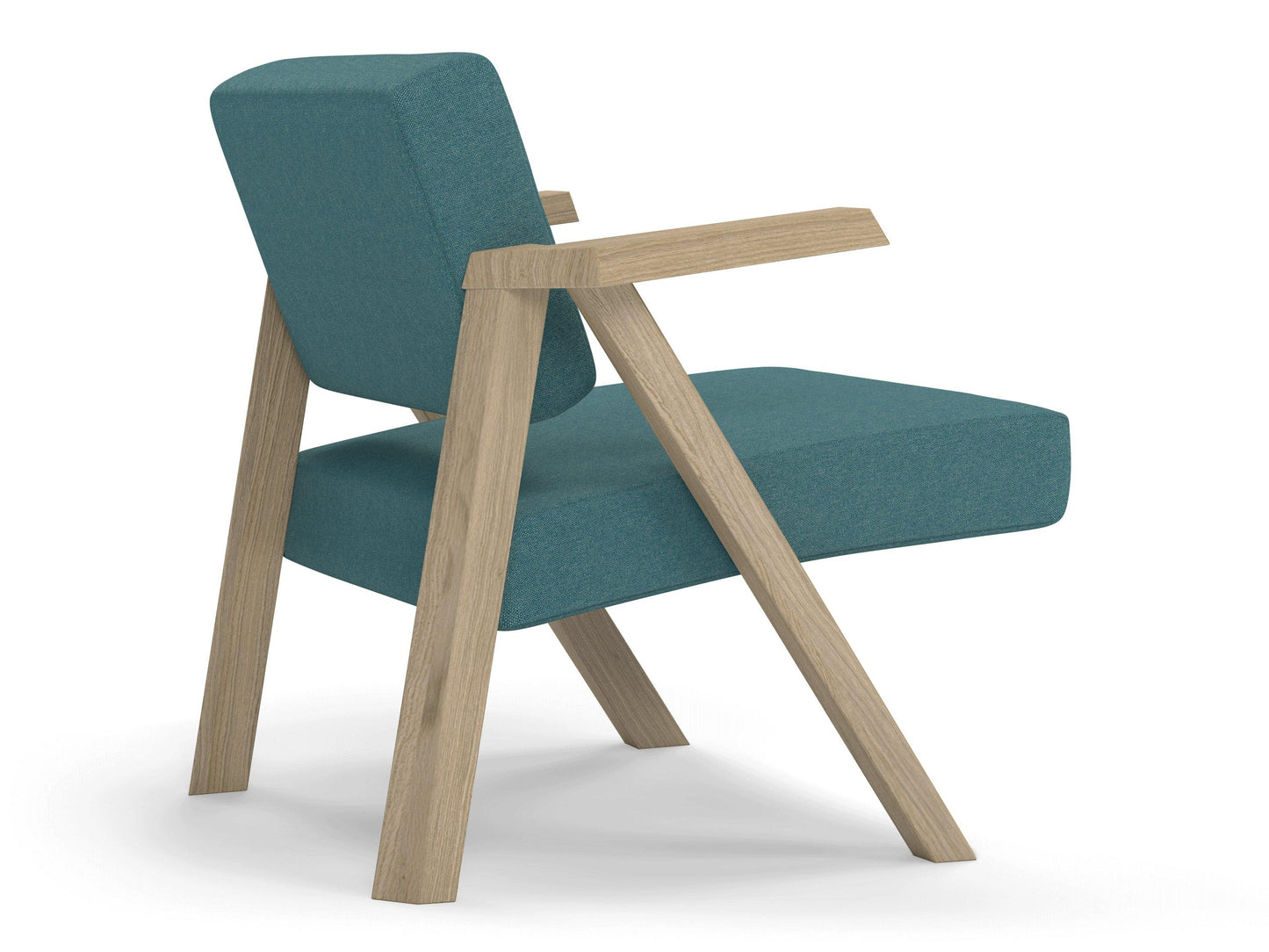 Classic Mid-century Design Armchair in Teal Blue Fabric-Distinct Designs (London) Ltd