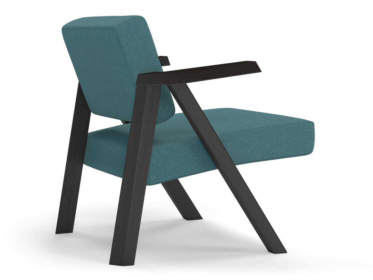 Classic Mid-century Design Armchair in Teal Blue Fabric-Distinct Designs (London) Ltd