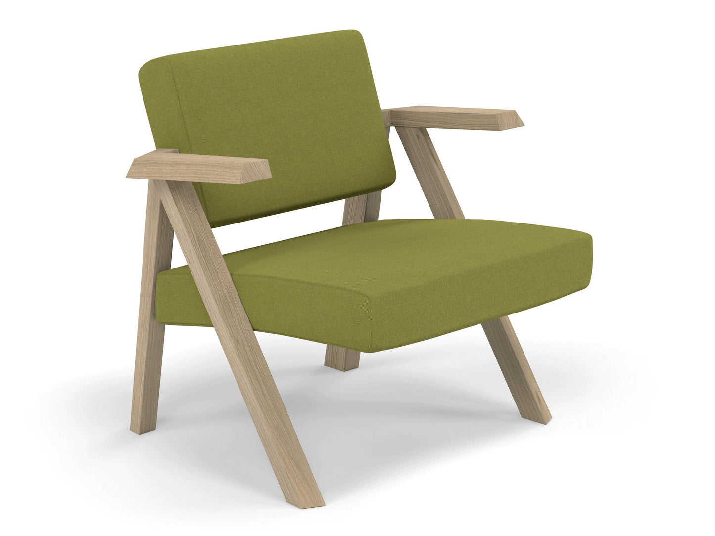 Classic Mid-century Design Armchair in Lime Green Fabric-Distinct Designs (London) Ltd
