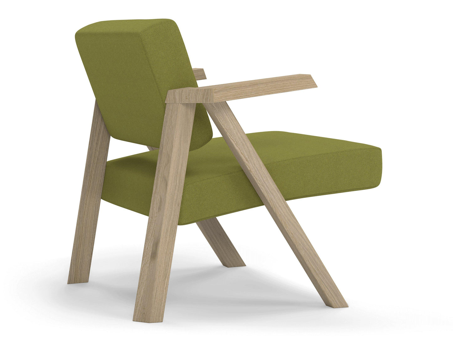 Classic Mid-century Design Armchair in Lime Green Fabric-Distinct Designs (London) Ltd