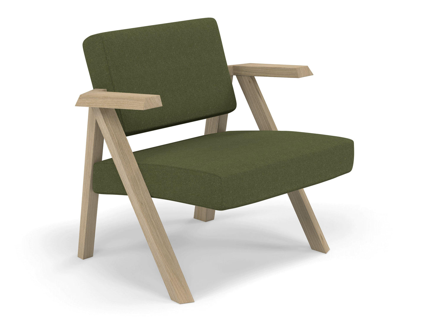 Classic Mid-century Design Armchair in Seaweed Green Fabric-Distinct Designs (London) Ltd