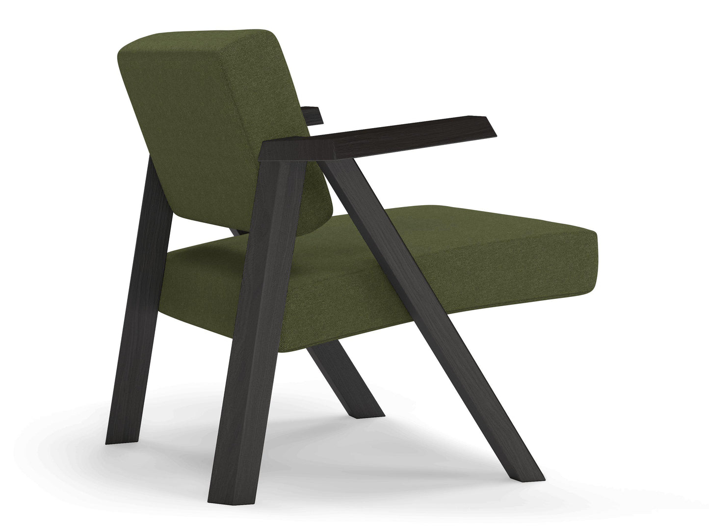 Classic Mid-century Design Armchair in Seaweed Green Fabric-Distinct Designs (London) Ltd