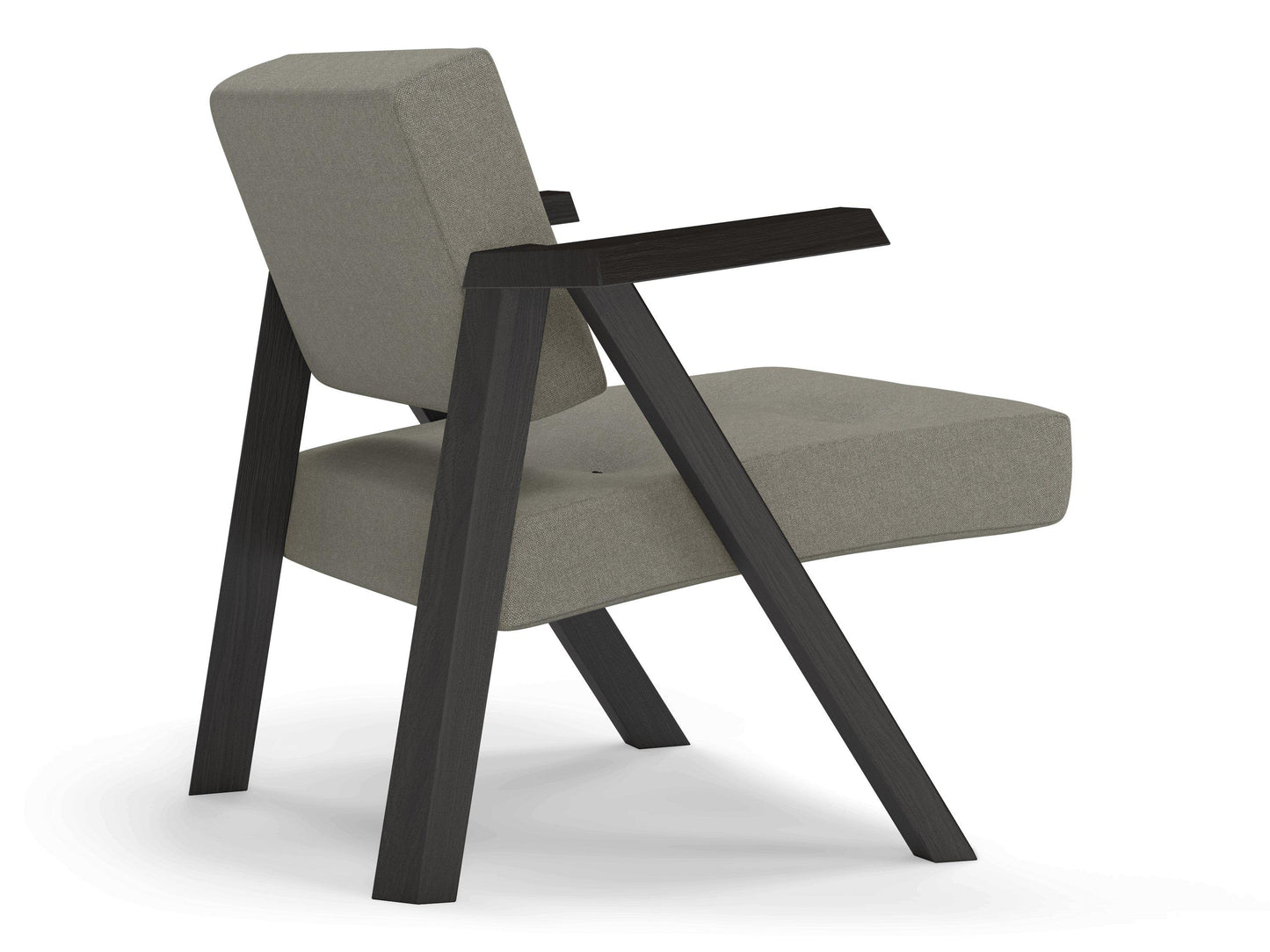 Classic Mid-century Design Armchair with Buttons in Silver Grey Fabric-Distinct Designs (London) Ltd