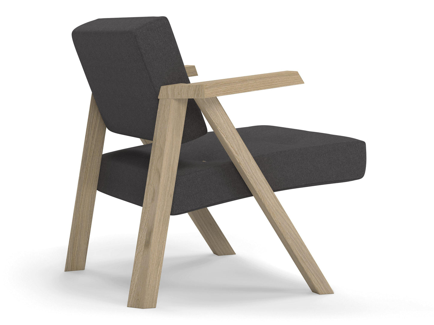 Classic Mid-century Design Armchair with Buttons in Slate Grey Fabric-Distinct Designs (London) Ltd