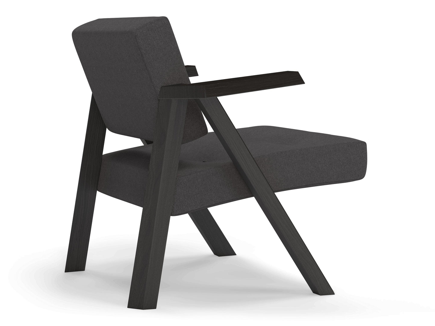 Classic Mid-century Design Armchair with Buttons in Slate Grey Fabric-Distinct Designs (London) Ltd