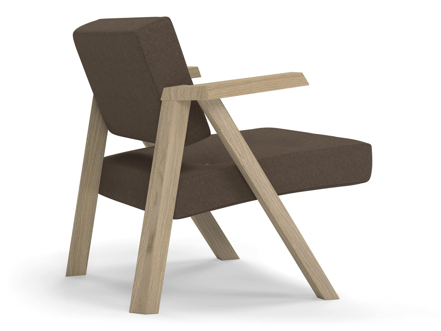 Classic Mid-century Design Armchair with Buttons in Coffee Brown Fabric-Distinct Designs (London) Ltd