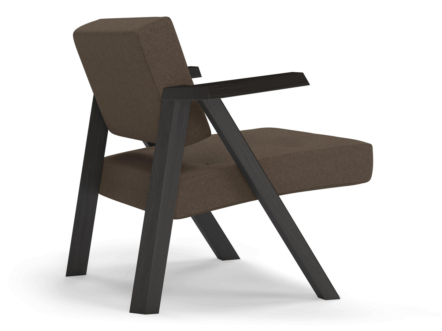 Classic Mid-century Design Armchair with Buttons in Coffee Brown Fabric-Distinct Designs (London) Ltd