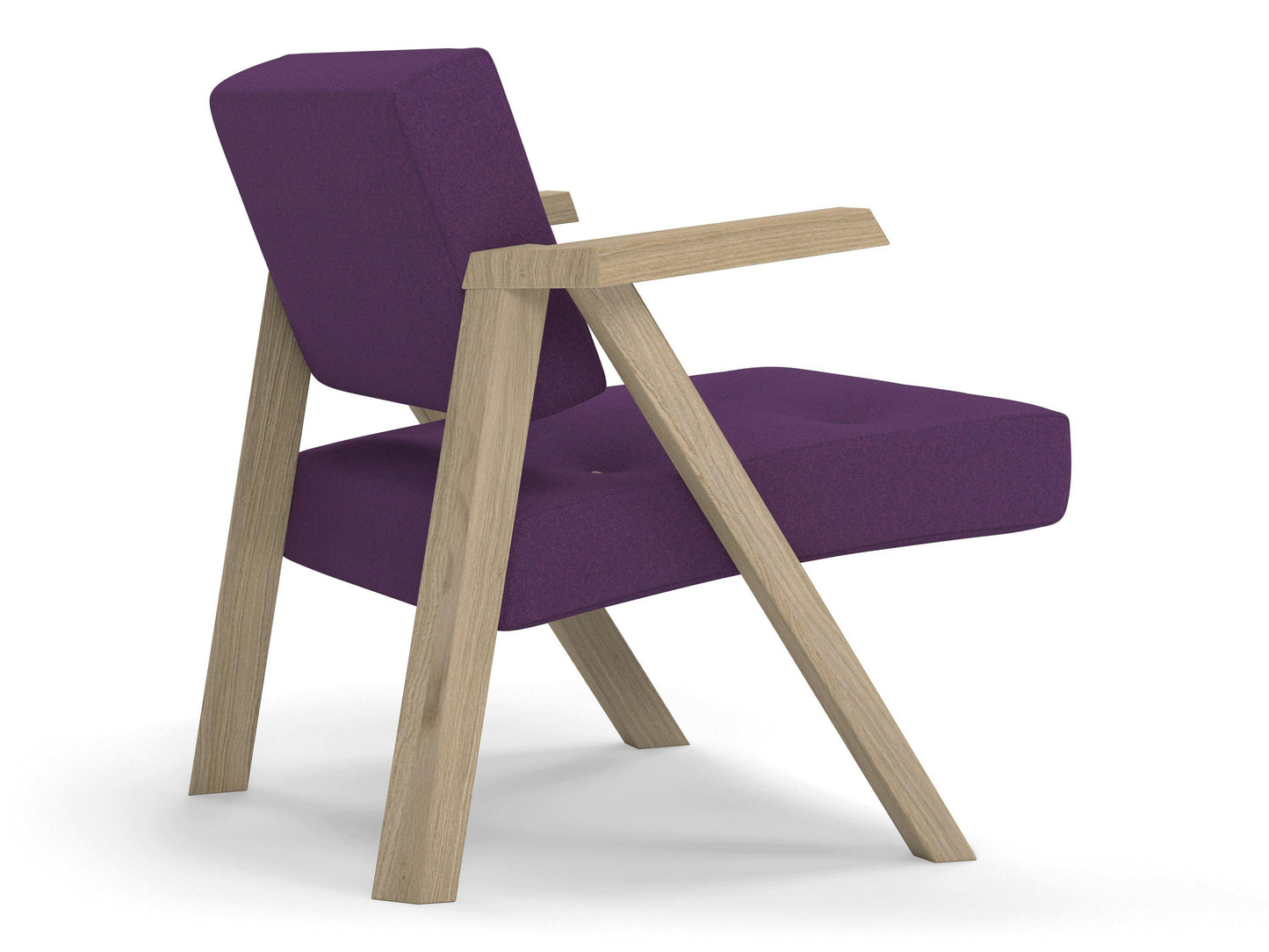 Classic Mid-century Design Armchair with Buttons in Deep Purple Fabric-Distinct Designs (London) Ltd